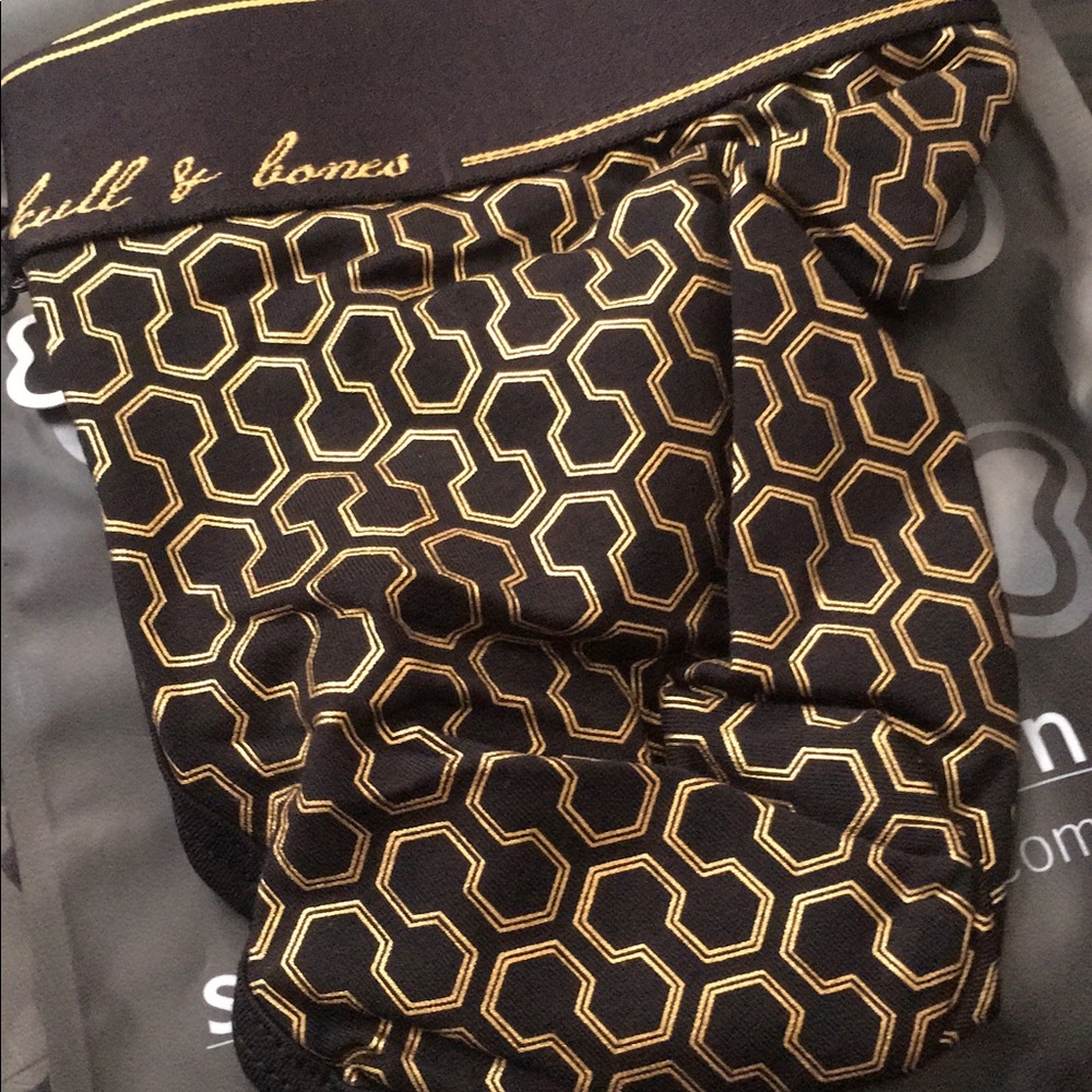 Skull & Bones S M L XL jock NWT geo black gold - Picture 4 of 15